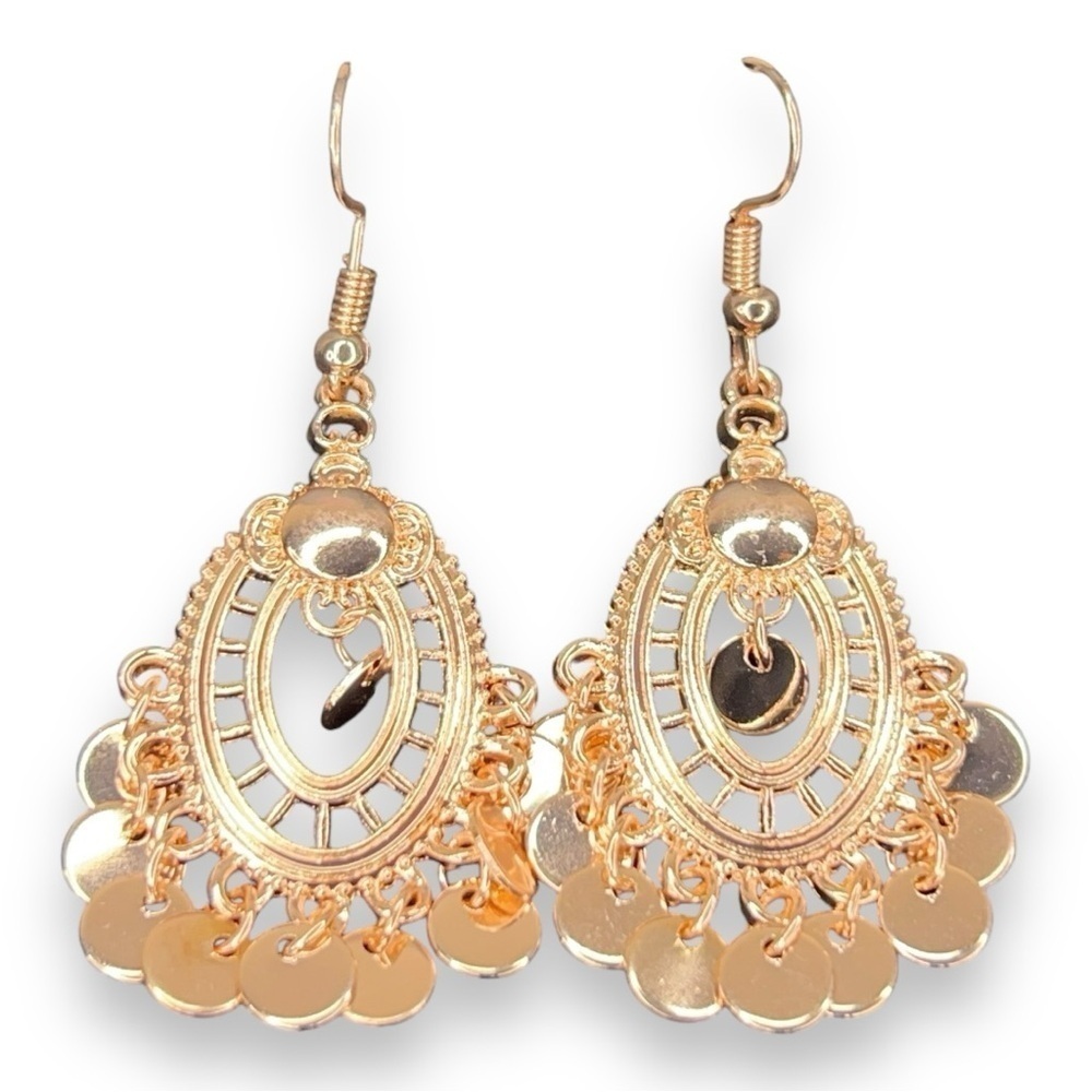 NEW ROSE GOLD BOHO DANGLE EARRINGS BOHEMIAN